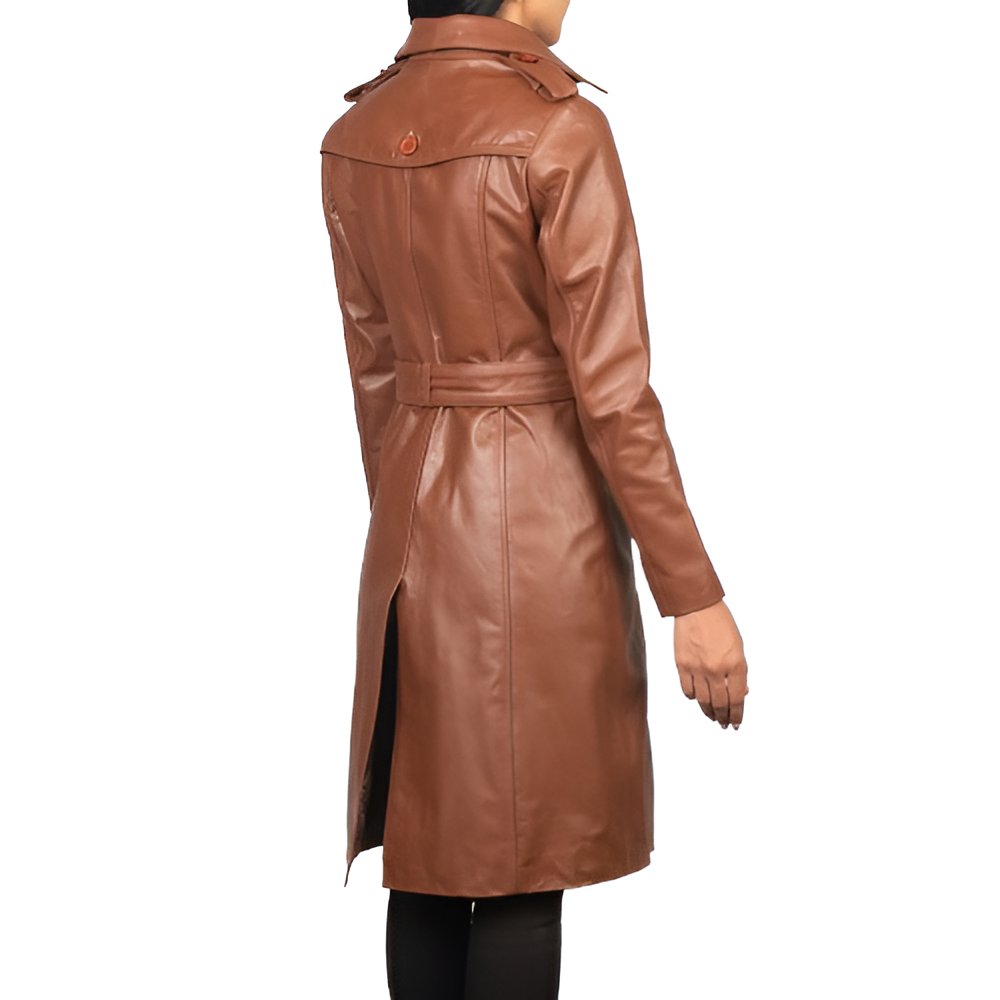 Women's Brown Belted Trench Coat