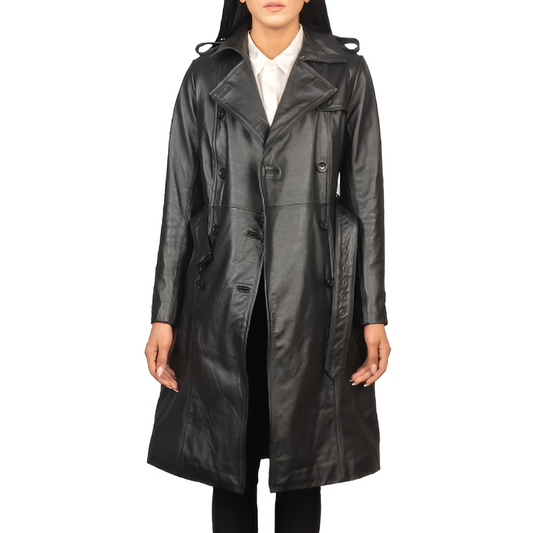 Women's Classic Black Trench Coat