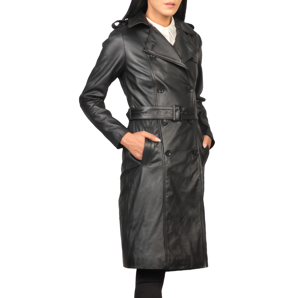 Women's Classic Black Trench Coat