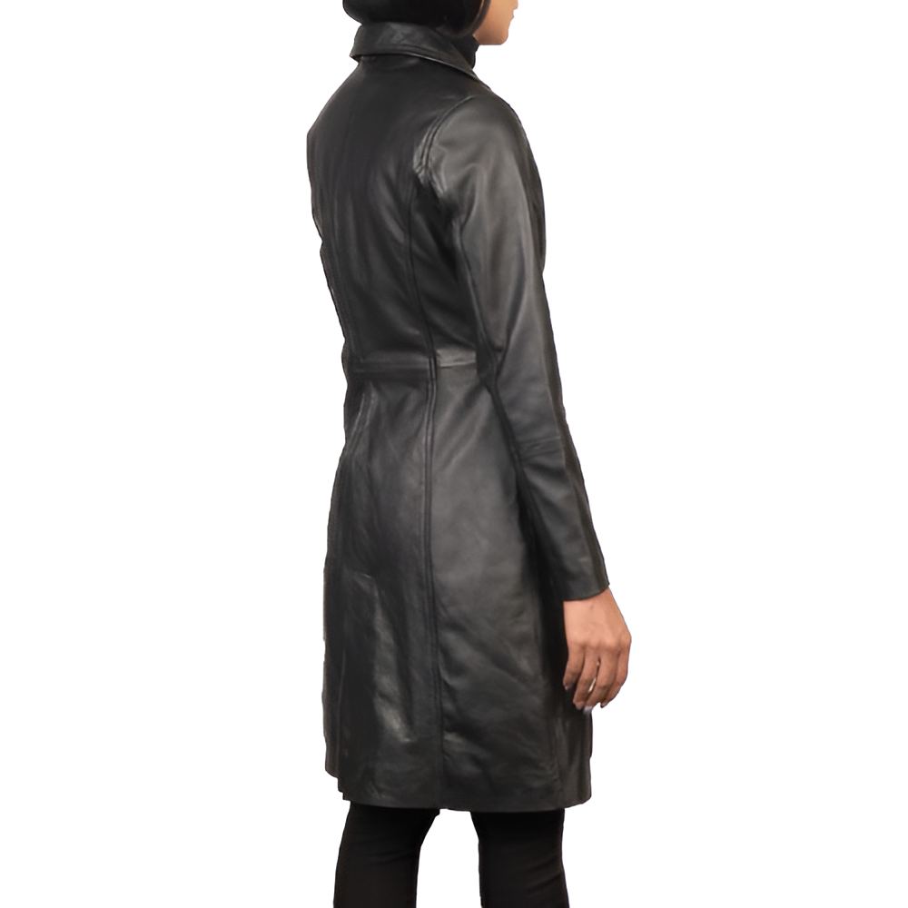 Women's Timeless Black Leather Coat